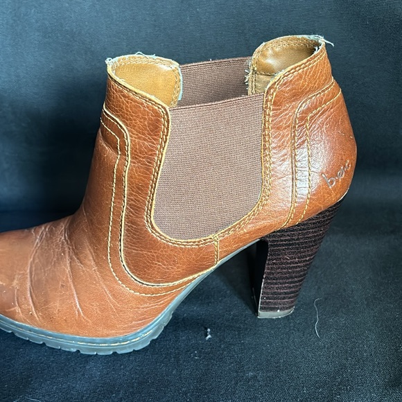 Born Of Concept Block Heeled Ankle Booties Brown Leather Chelsea Boot Size 8 - Picture 10 of 13